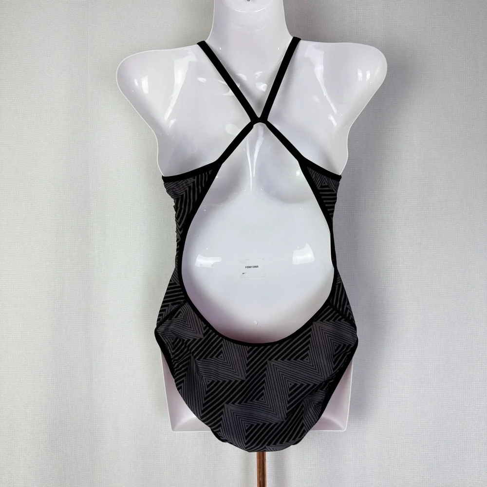 Dolfin Swimsuit Women's One Piece Pink Black Geometric Athletic Swimwear‎